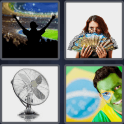 4 Pics 1 Word 3 Letters Fan