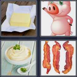 4 pics 1 word bacon pig butter