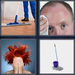 4 Pics 1 Word 3 Letters Mop