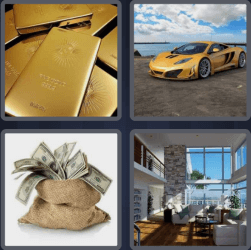 4 Pics 1 Word 4 Letters Rich