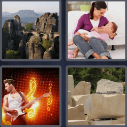 4 Pics 1 Word 4 Letters Rock