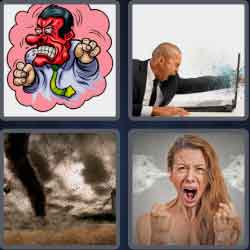 4 Pics 1 Word 4 Letters Fury