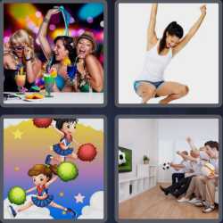 4 Pics 1 Word 5 Letters Cheer