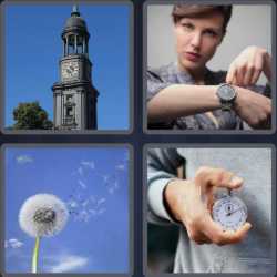 4 Pics 1 Word 5 Letters Clock