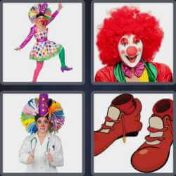 4 Pics 1 Word 5 Letters Clown