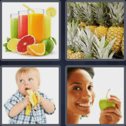 4 Pics 1 Word 5 Letters Fruit