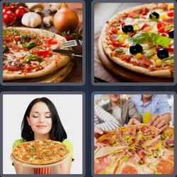 4 Pics 1 Word 5 Letters Pizza