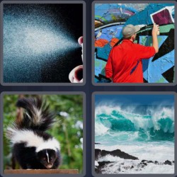 4 Pics 1 Word 5 Letters Spray