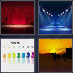 4 Pics 1 Word 5 Letters Stage