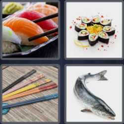 4 Pics 1 Word 5 Letters Sushi