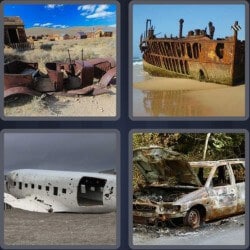 4 Pics 1 Word 5 Letters Wreck