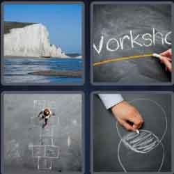 4 Pics 1 Word 5 Letters Chalk