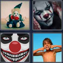 4 Pics 1 Word 5 Letters Clown