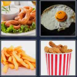 4 Pics 1 Word 5 Letters Fried