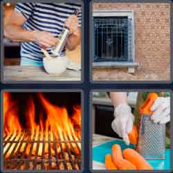 4 Pics 1 Word 5 Letters Grate