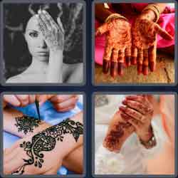 4 Pics 1 Word 5 Letters Henna