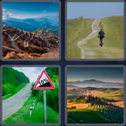 4 Pics 1 Word 5 Letters Hilly