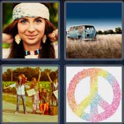 4 Pics 1 Word 5 Letters Hippy