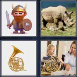 4 Pics 1 Word 5 Letters Horns