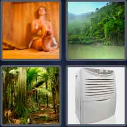 4 Pics 1 Word 5 Letters Humid