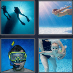 4 Pics 1 Word 6 Letters Diving