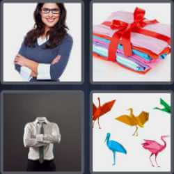 4 Pics 1 Word 6 Letters Folded
