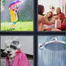 4 Pics 1 Word 6 Letters Shower