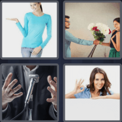 4 Pics 1 Word 7 Letters Gesture