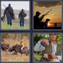 4 Pics 1 Word 7 Letters Hunting