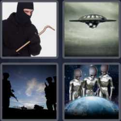 4 Pics 1 Word 7 Letters Invader