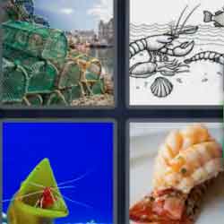 4 Pics 1 Word 7 Letters Lobster