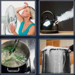4 Pics 1 Word 7 Letters Boiling