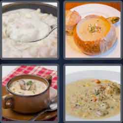 4 Pics 1 Word 7 Letters Chowder