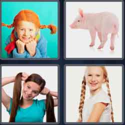 4 Pics 1 Word 8 Letters Pigtails