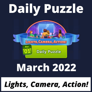 Daily puzzle Lights Camera Action March 2022